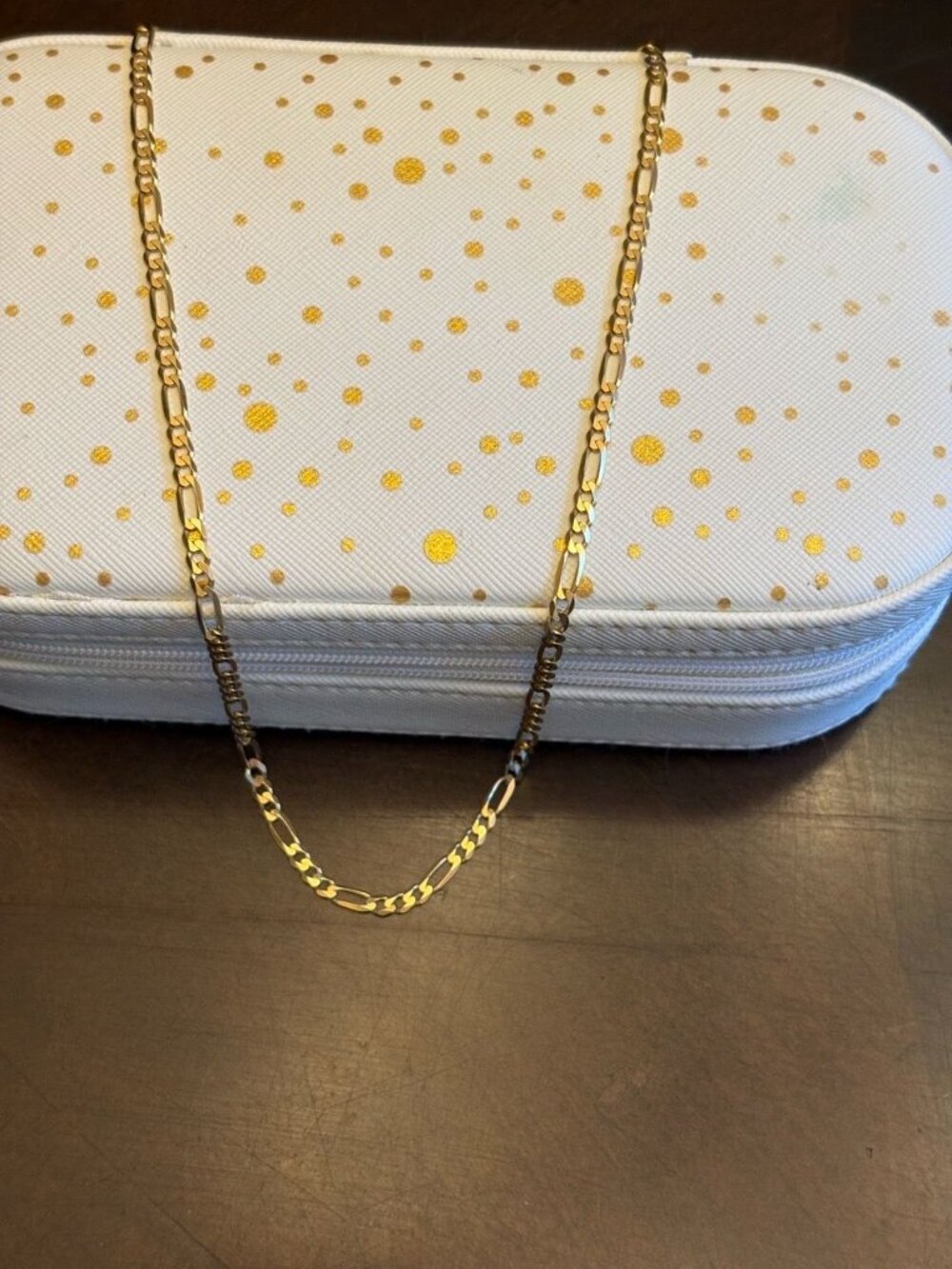 14K Yellow Gold Figaro Chain Necklace 20" 8 Grams Stamped 14KT QG